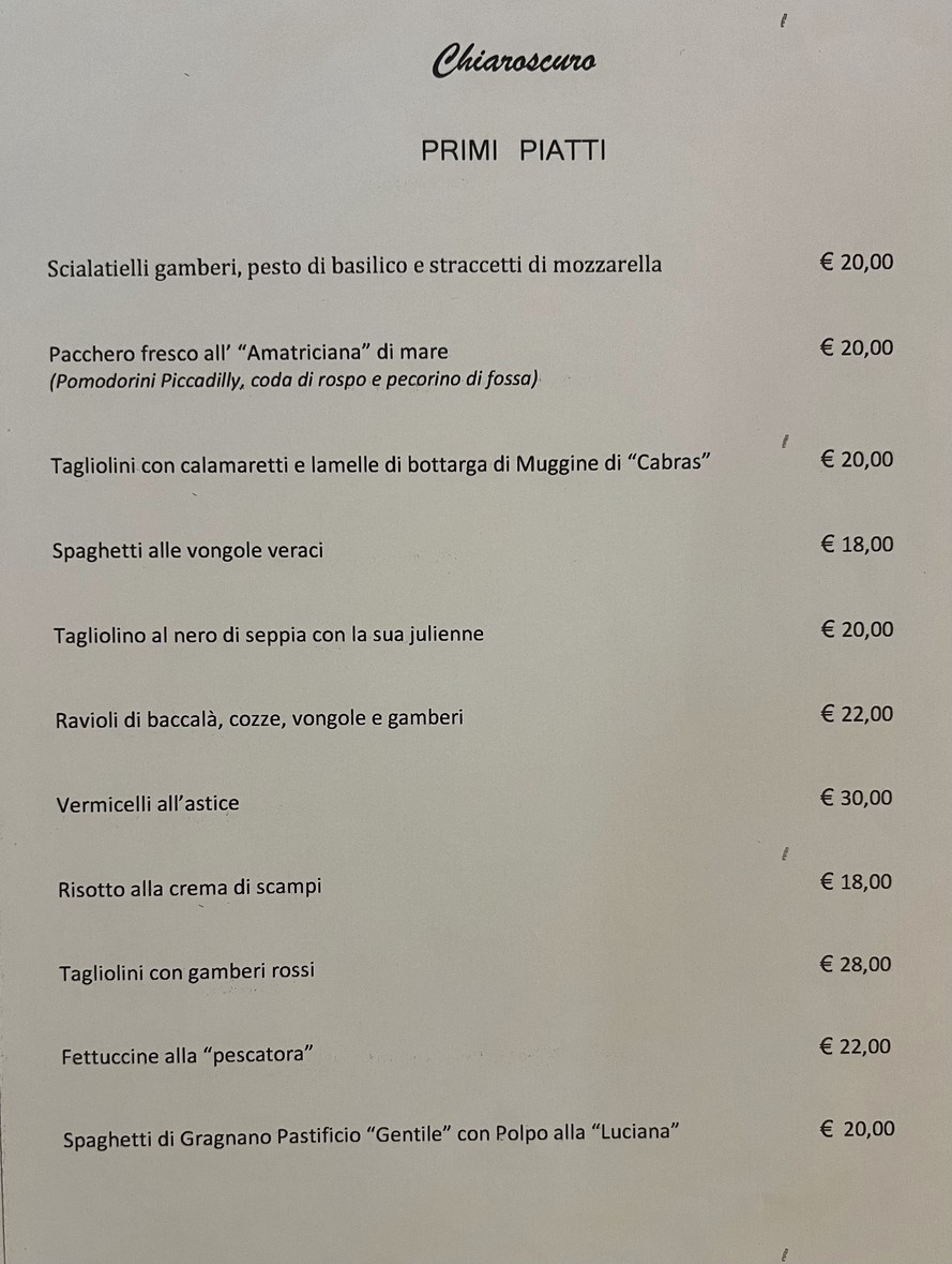 Ristorante di Pesce Chiaroscuro San Giovanni menu 3