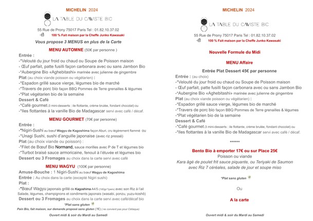 Restaurant La Table du Caviste bio Paris 17