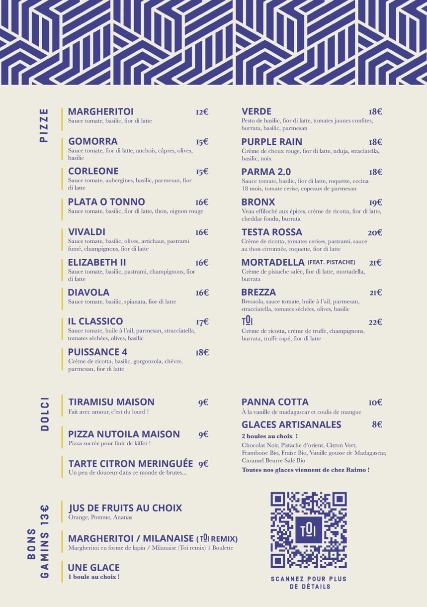 TOI menu 2