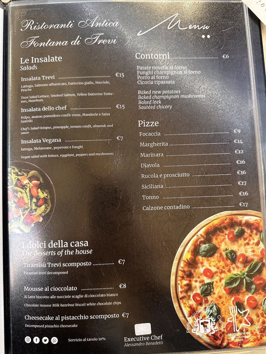 Trevi Restaurant menu 3