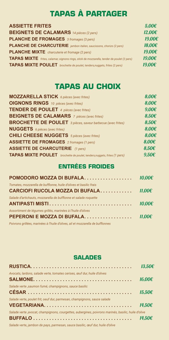 Il Pinocchio menu 1
