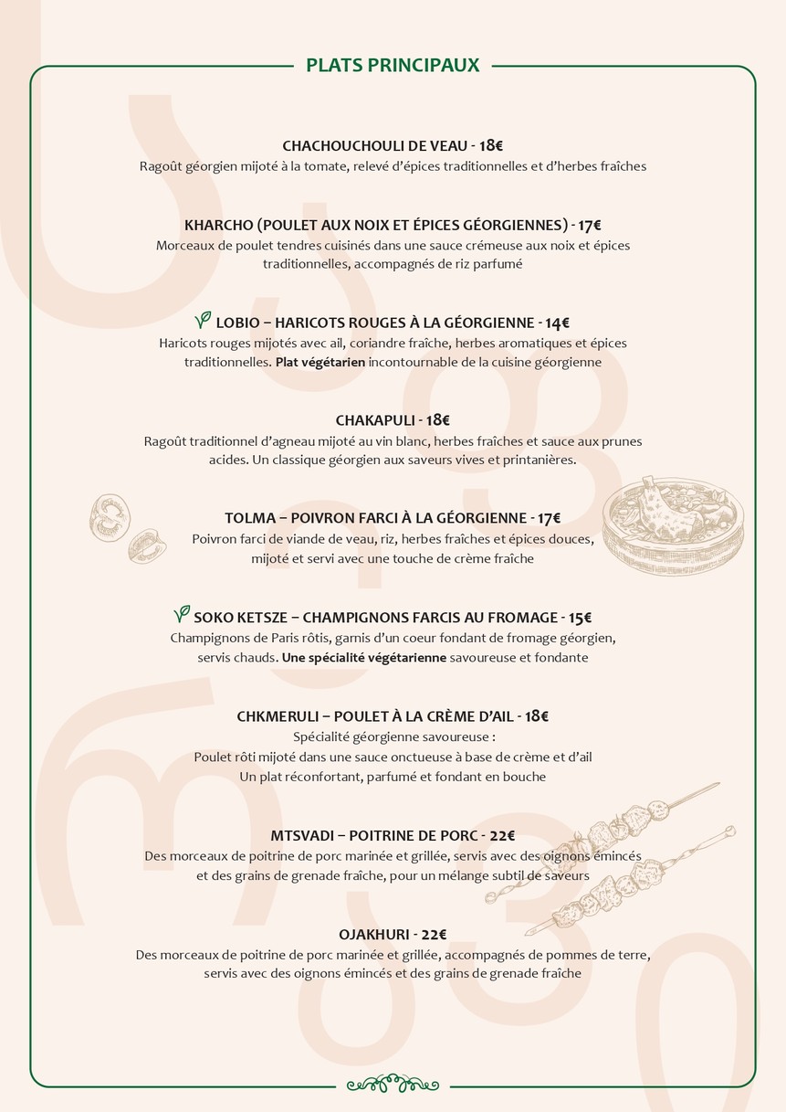 Saperavi menu 2
