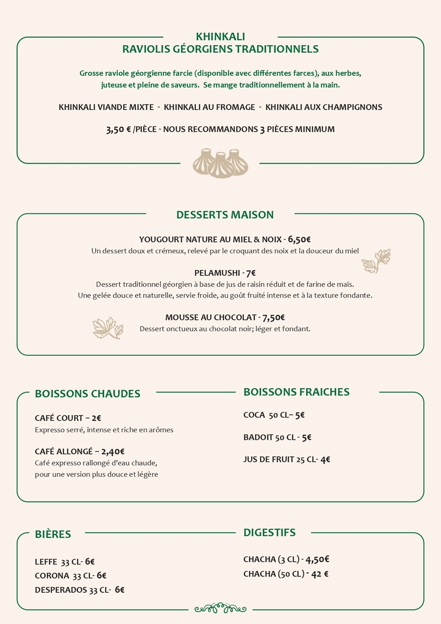Saperavi menu 3