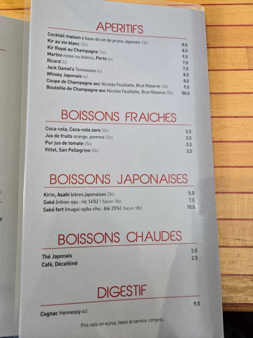 Kagayaki menu 3