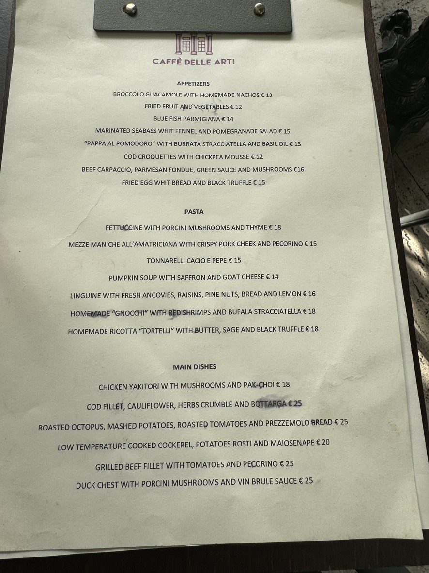 Caffè delle Arti menu 2