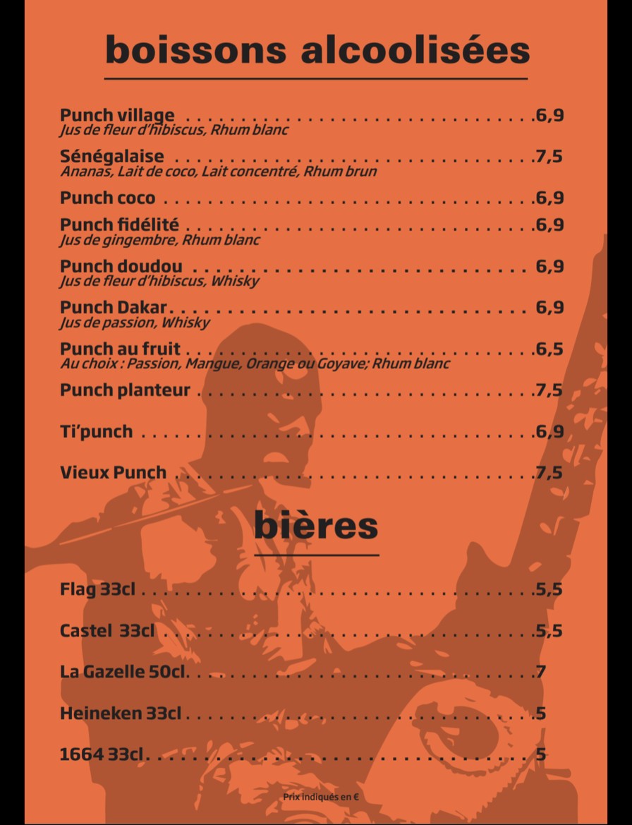 Le Village menu 2