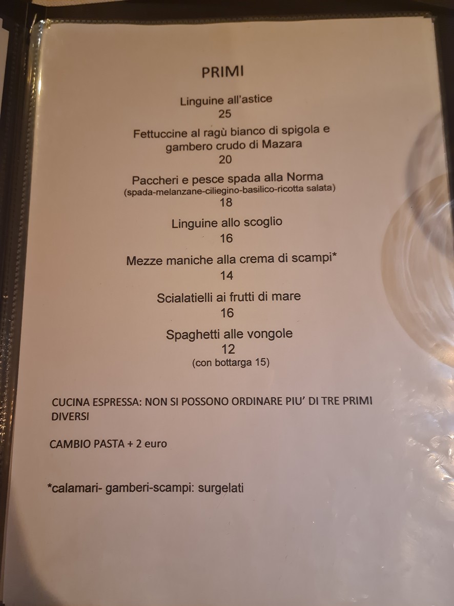 da MASTICABRODO "osteria del mare" menu 2
