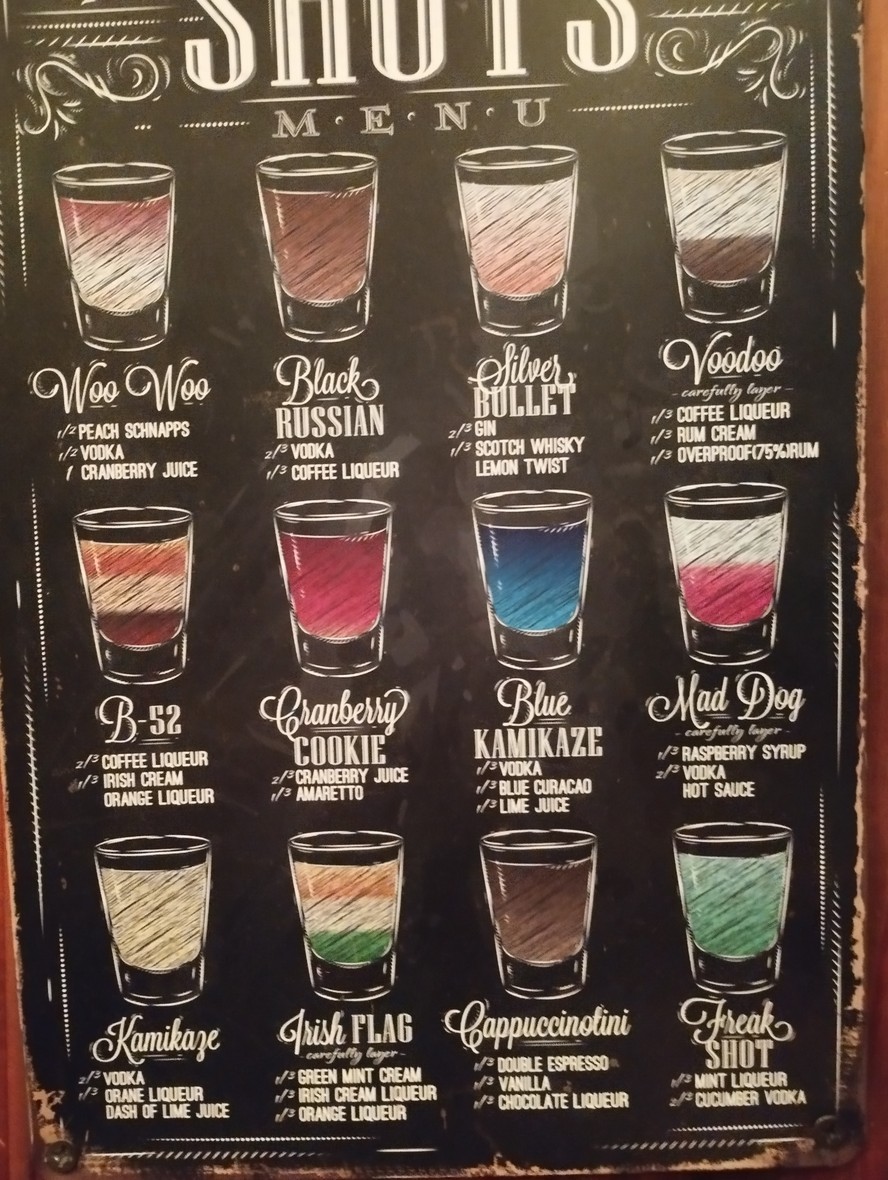 Mojito's More menu 2
