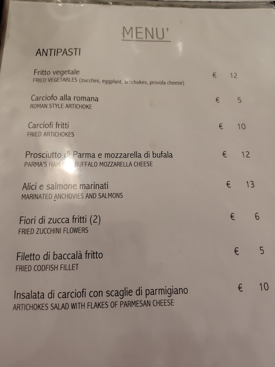 La Balestra menu 1