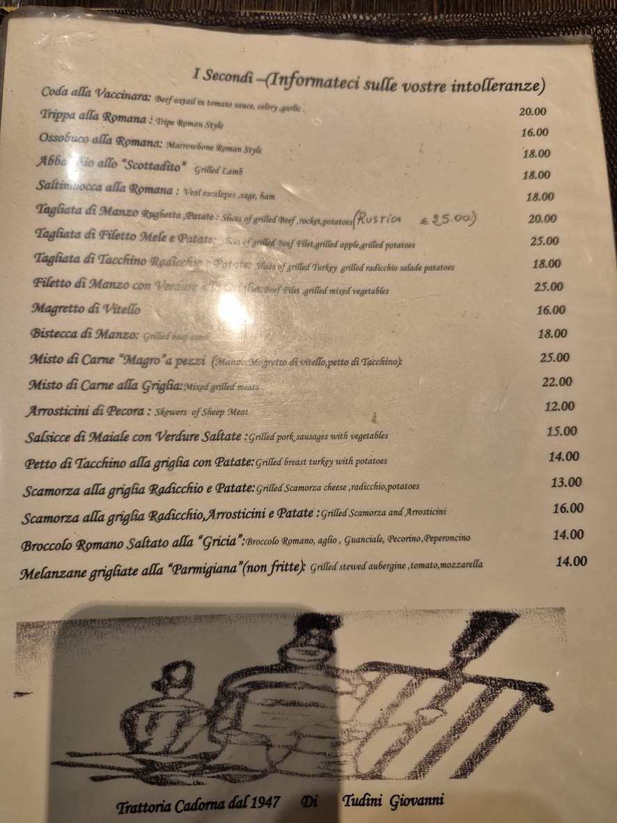 Trattoria Cadorna menu 3