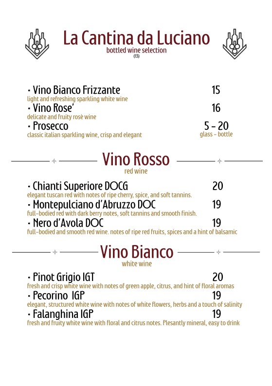 Osteria da Luciano menu 4