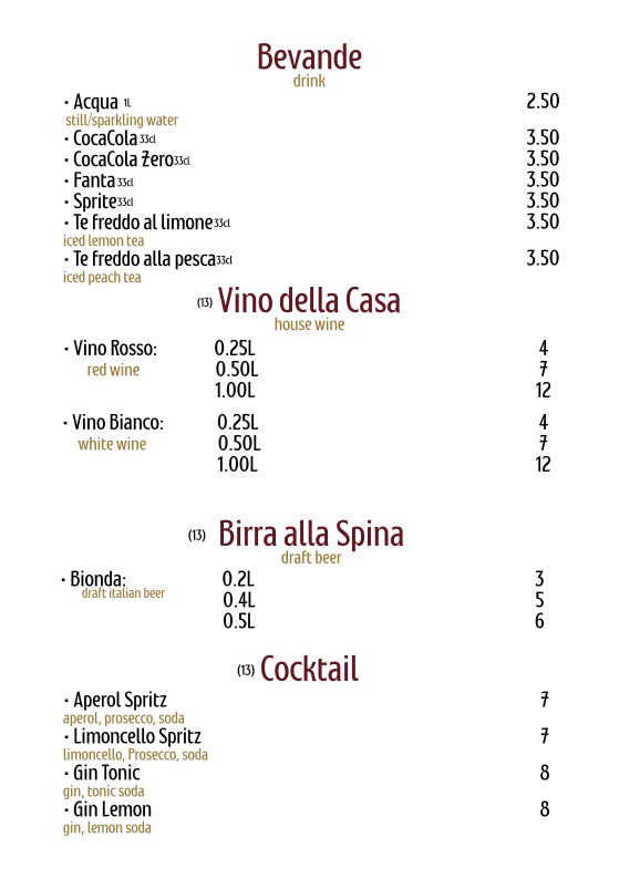 Osteria da Luciano menu 5