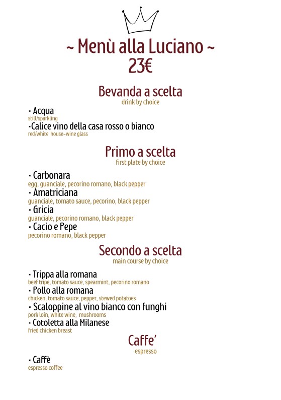 Osteria da Luciano menu 6