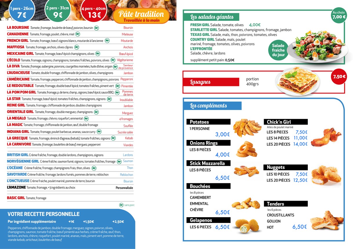 Pizza Girl menu 1