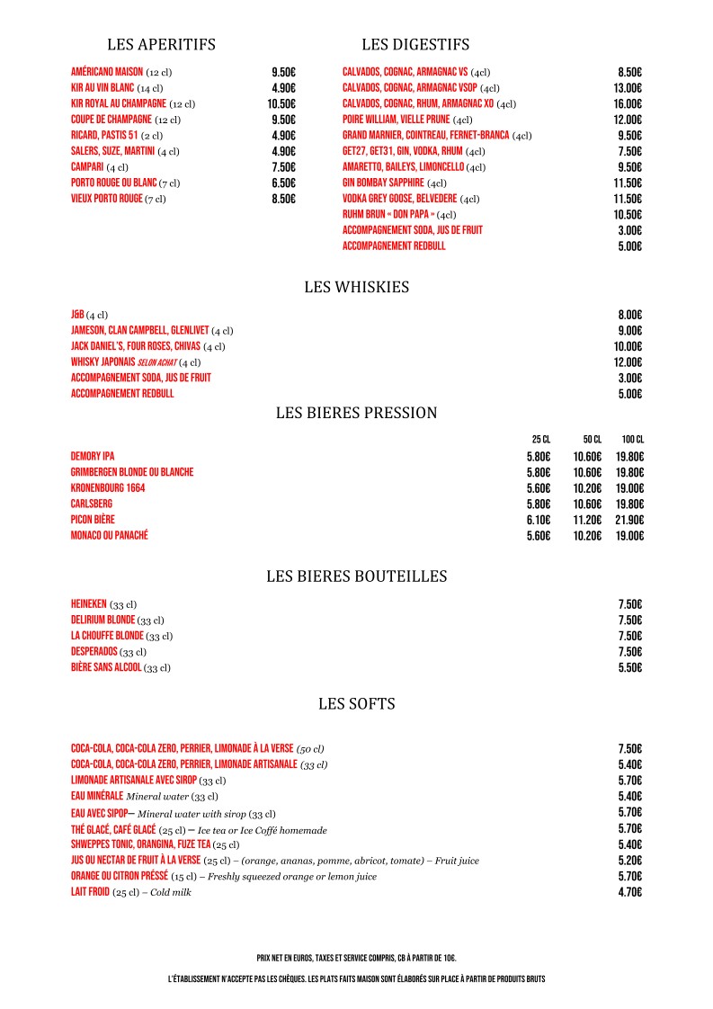 Le Maine Café menu 2