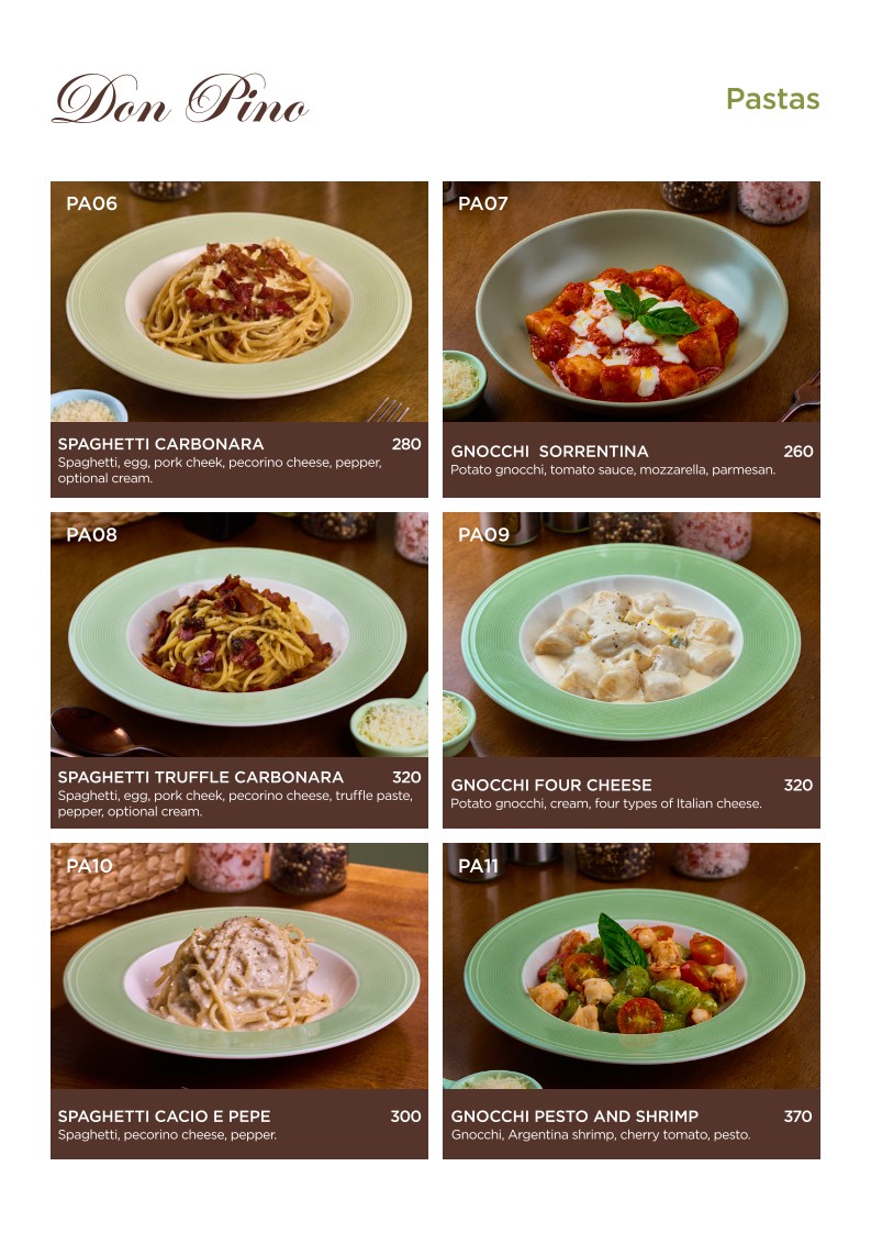 Don Pino menu 3