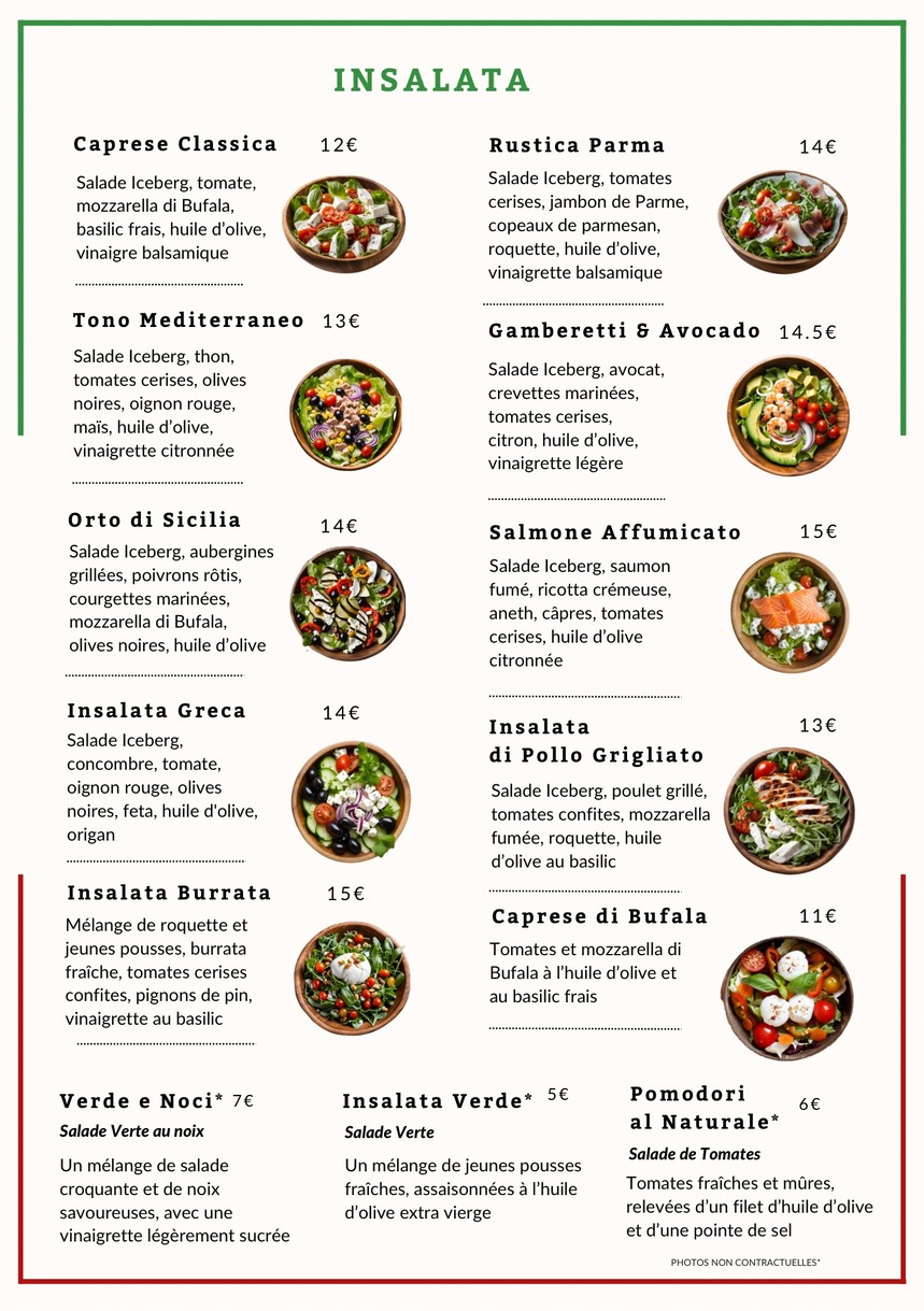 La Calypsia Montrouge PIZZA AU FEU DE BOIS menu 1