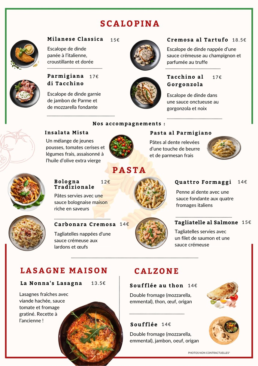La Calypsia Montrouge PIZZA AU FEU DE BOIS menu 3