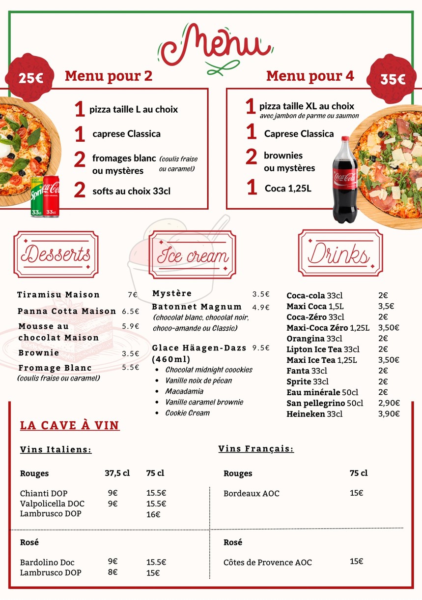 La Calypsia Montrouge PIZZA AU FEU DE BOIS menu 4