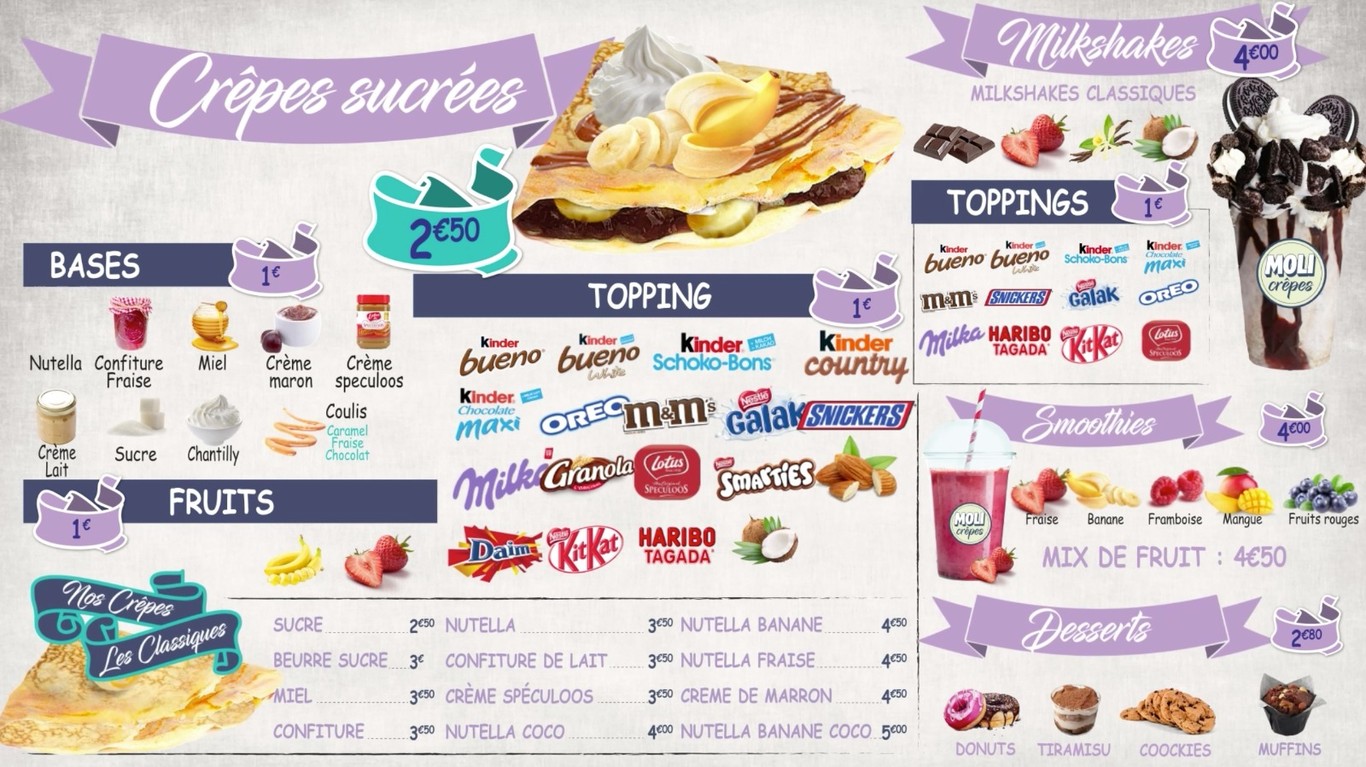 Moli crepes menu 3