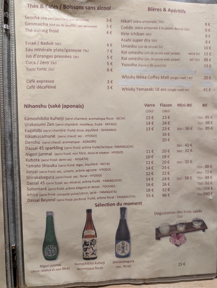 Nodaïwa menu 2