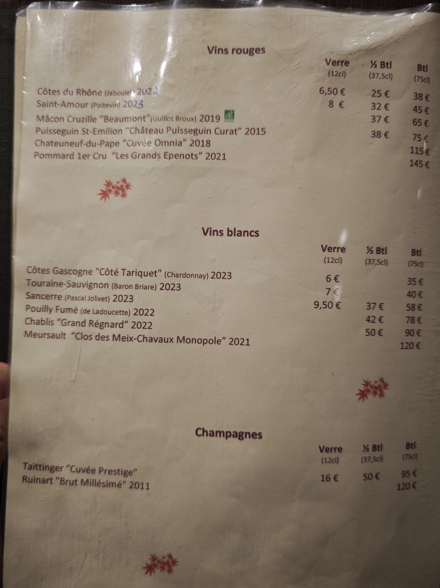 Nodaïwa menu 3