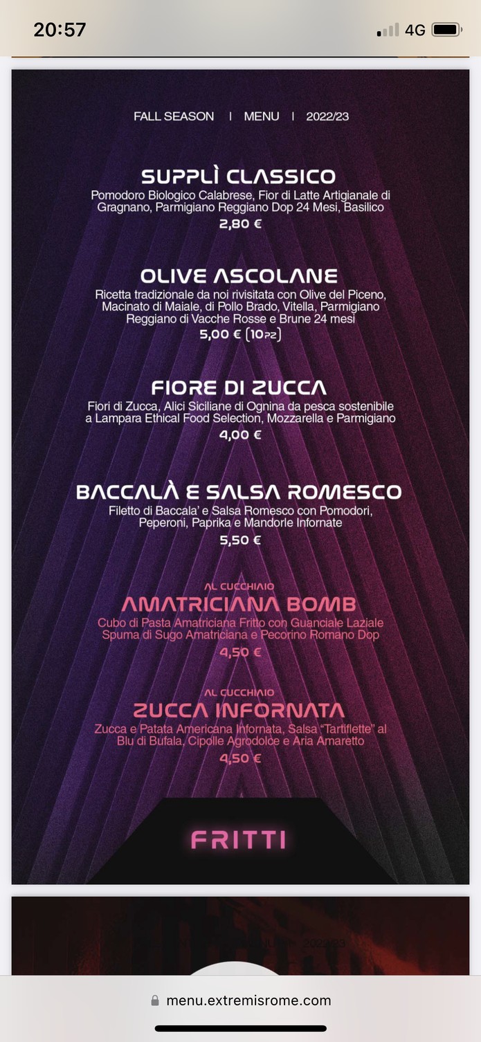 Extremis menu 2