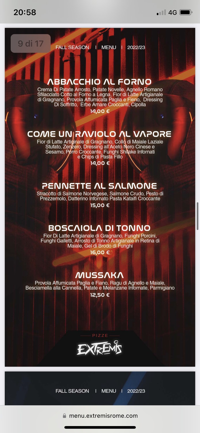 Extremis menu 4