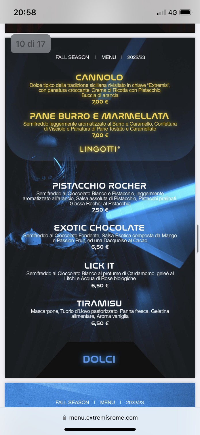 Extremis menu 5
