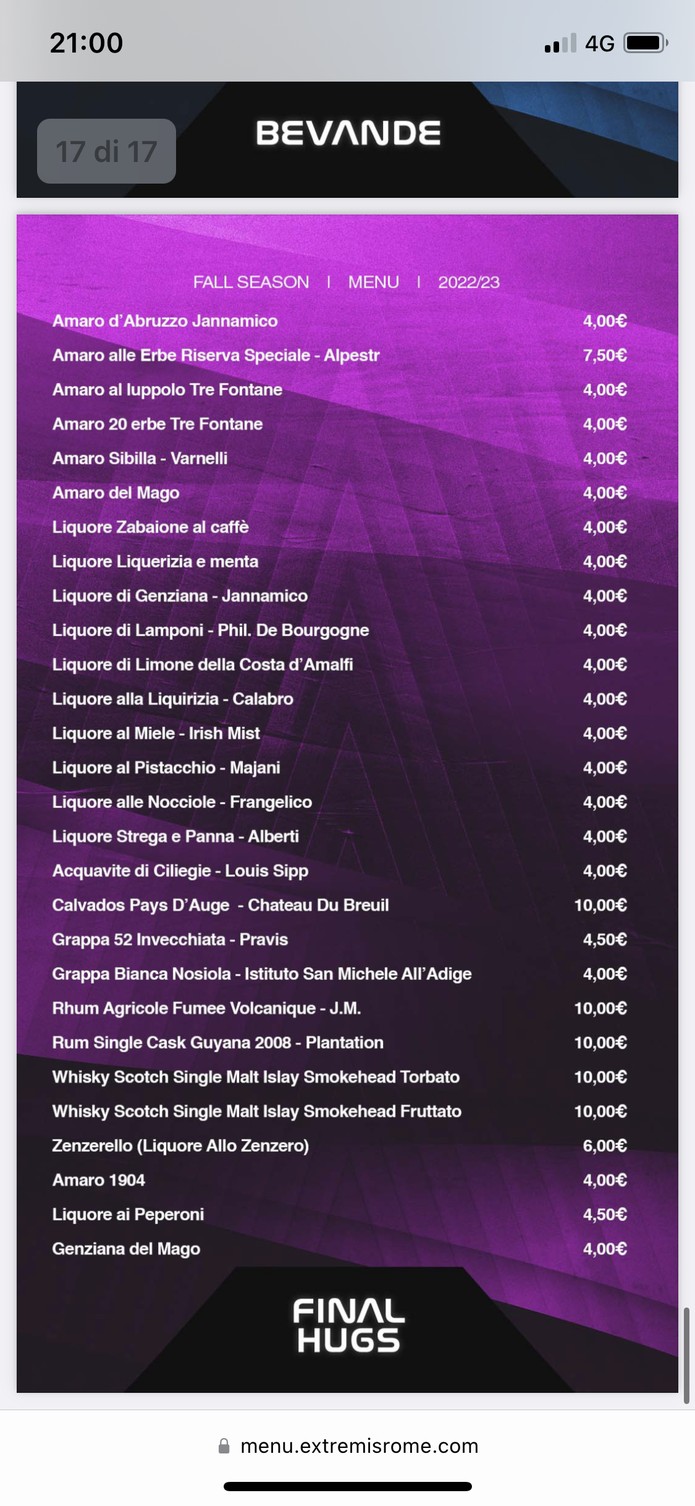 Extremis menu 10