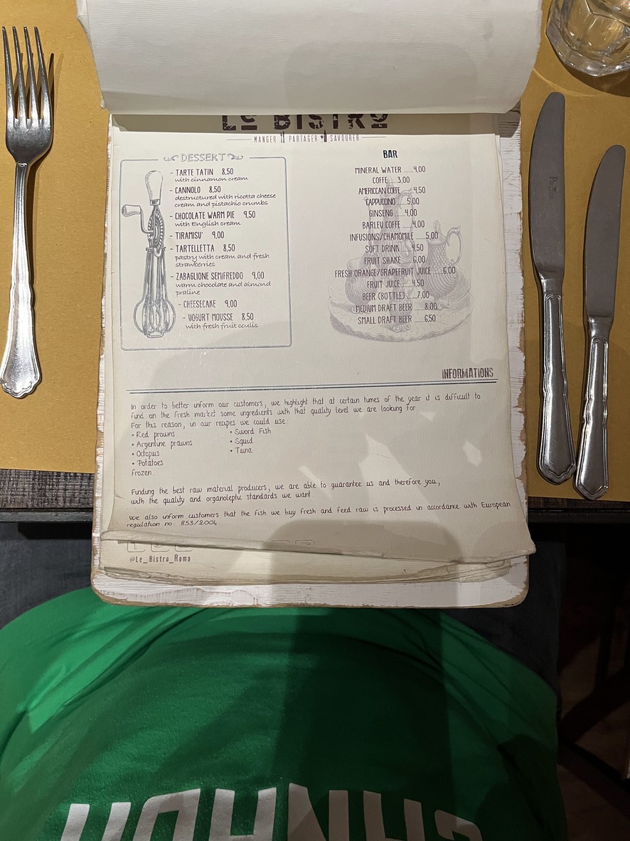 Le Bistro Roma menu 4
