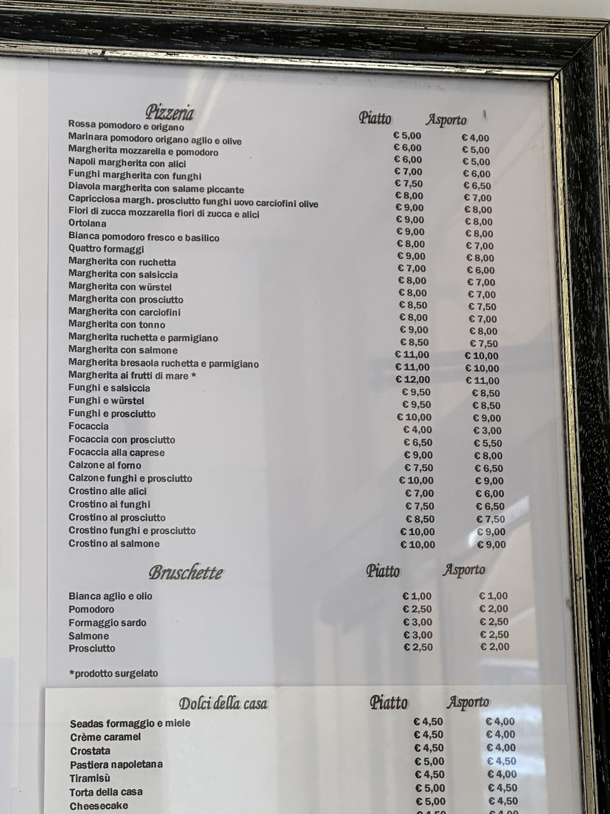 Pizzeria La Silviana menu 1