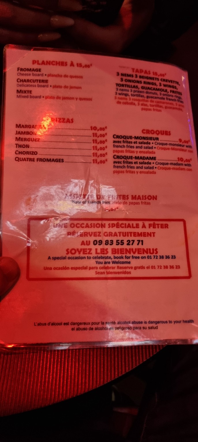 Au Taquet menu 2