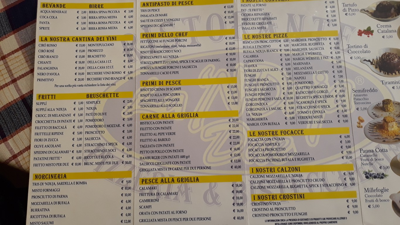 Ristorante La Nduja Due menu 1