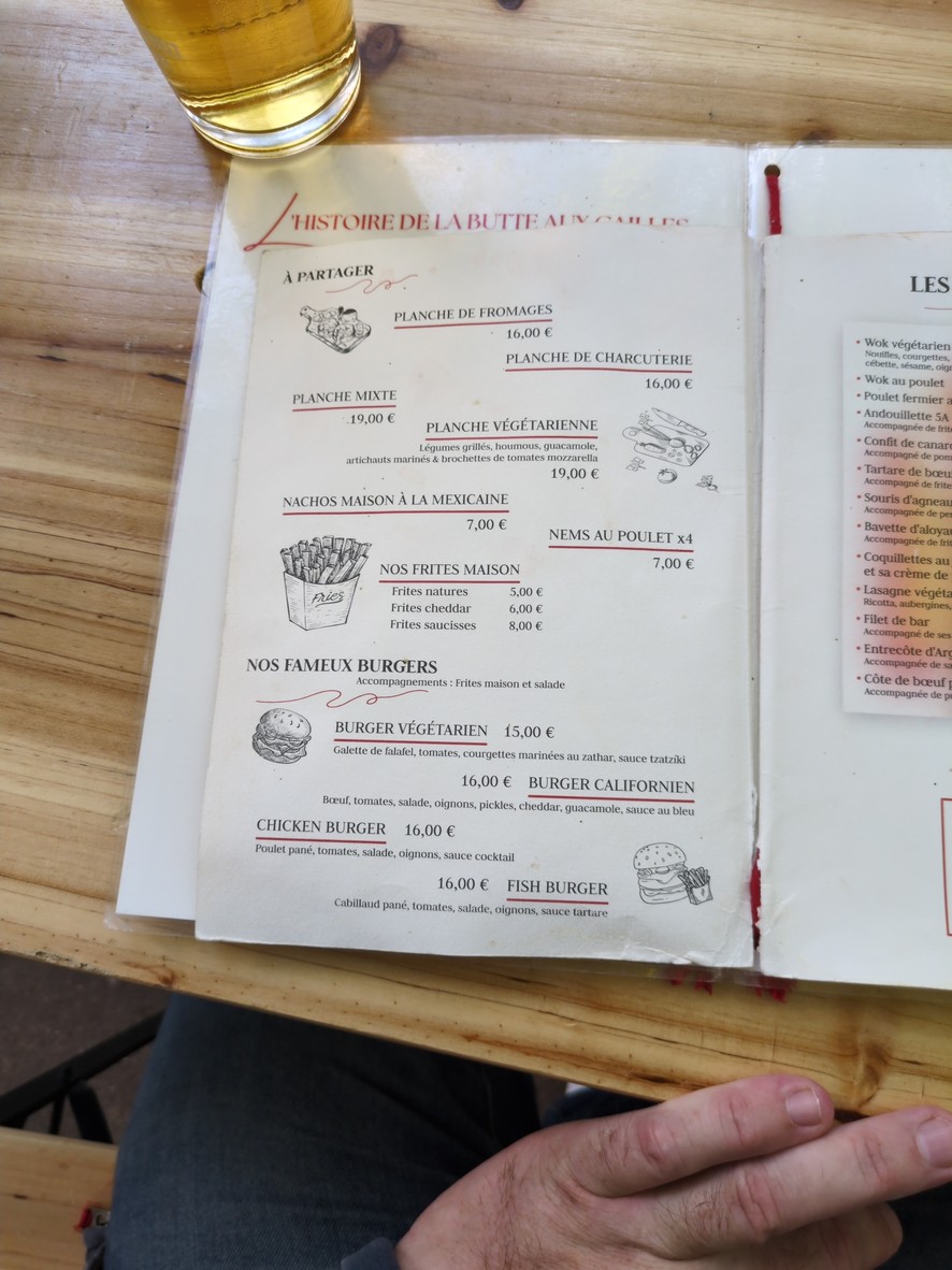 La Butte Aux Piafs menu 2