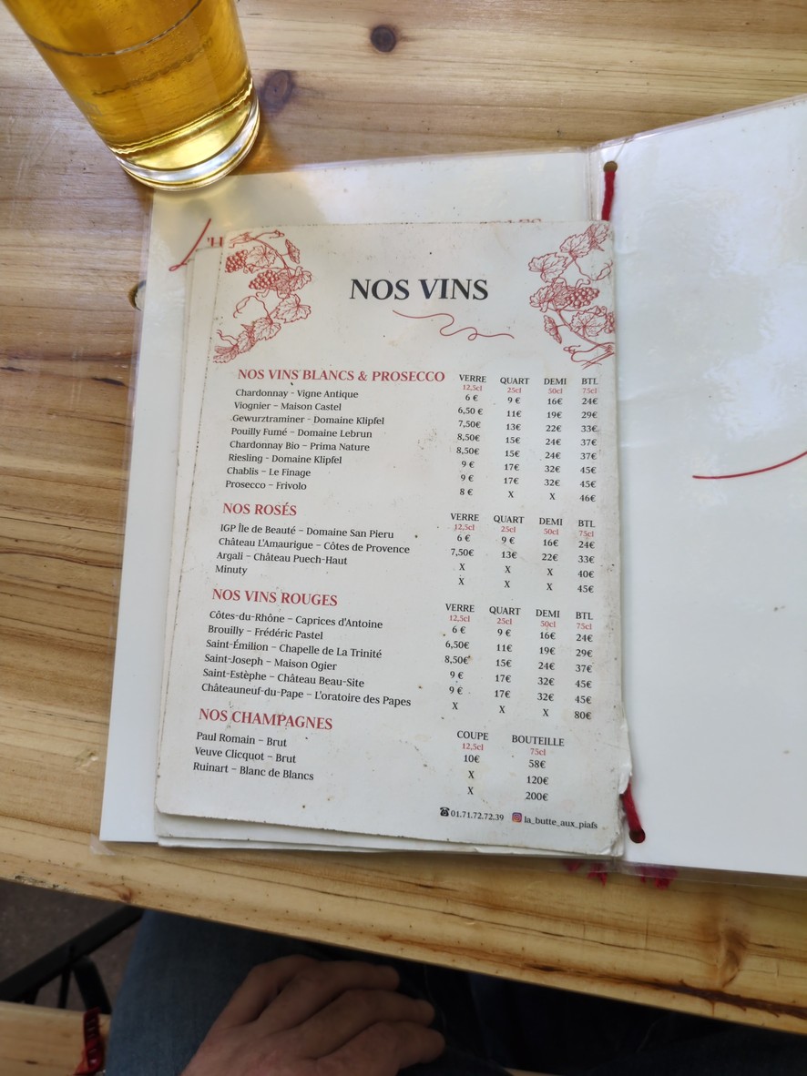 La Butte Aux Piafs menu 3