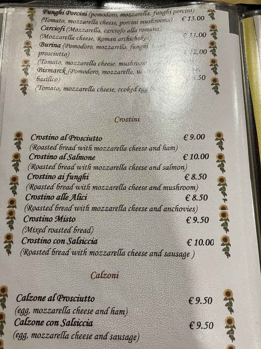 Ristorante Pizzería Andrea menu 1