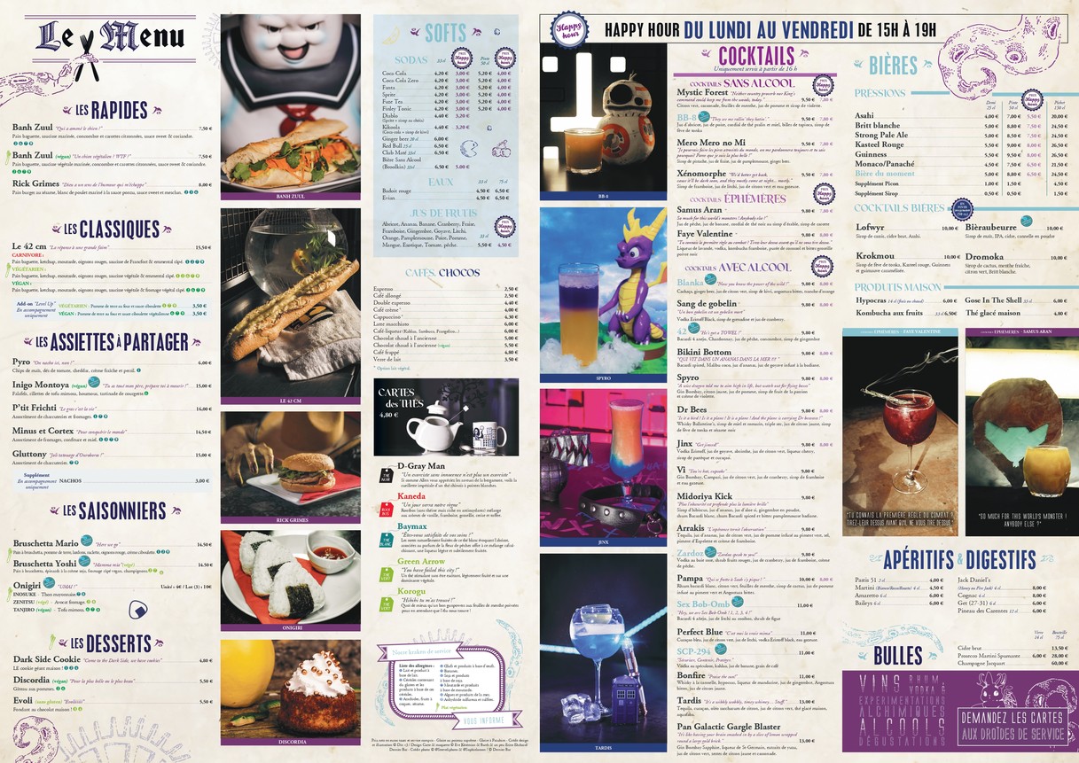 Dernier Bar avant la Fin du Monde menu 1