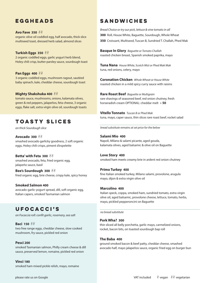 Holey Artisan Bakery and Cafe, Soi Ruamrudee menu 2