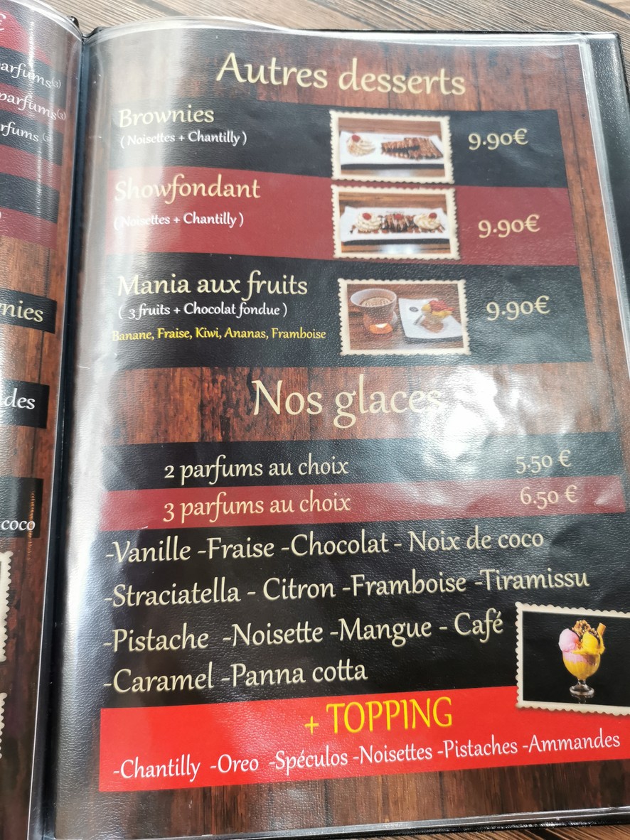 Showcolat menu 2