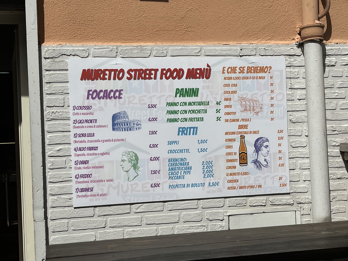 Il Muretto menu 1