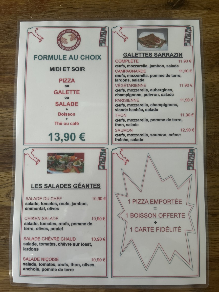 Adelio Pizza. menu 1