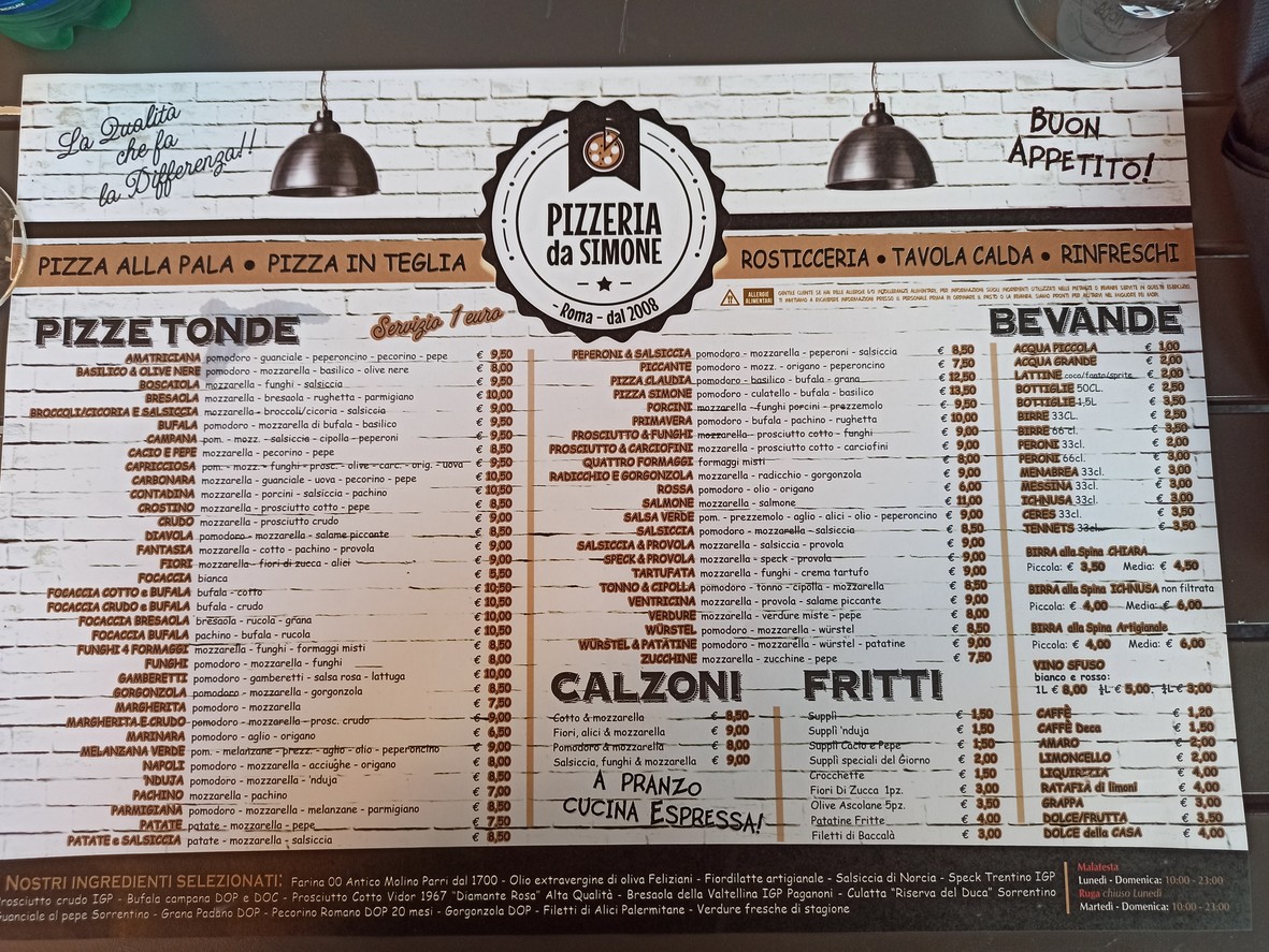 Pizzeria da Simone Malatesta menu 2