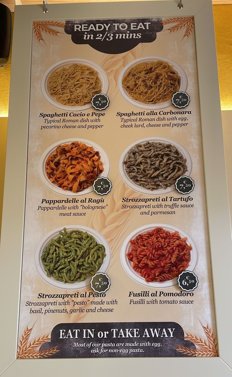 Pastasciutta menu 1