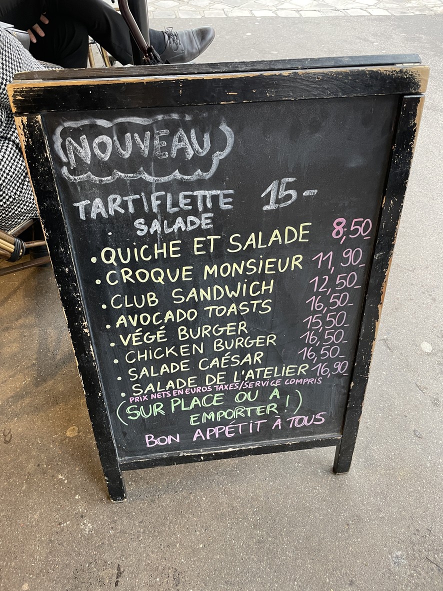 Boulangerie patisserie menu 1