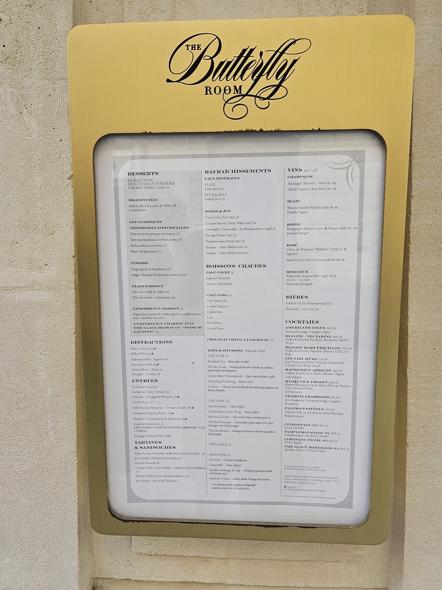 Butterfly Pâtisserie menu 1