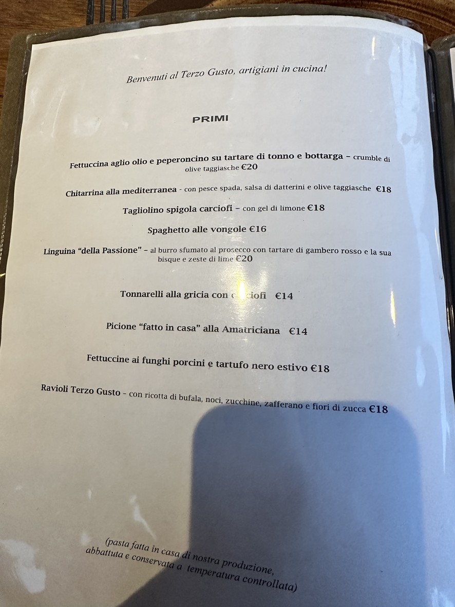 Terzo Gusto menu 2