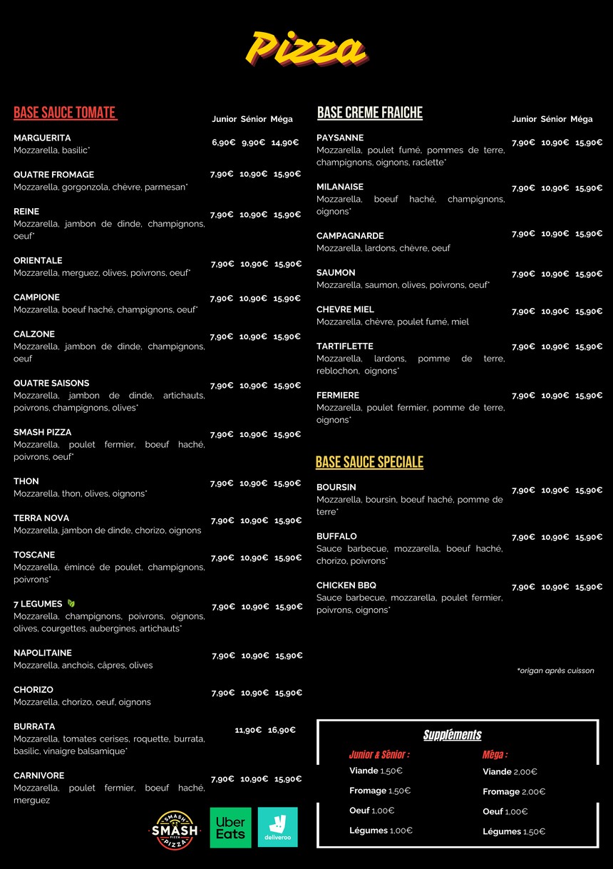 SMASH PIZZA - Saint Cloud menu 2