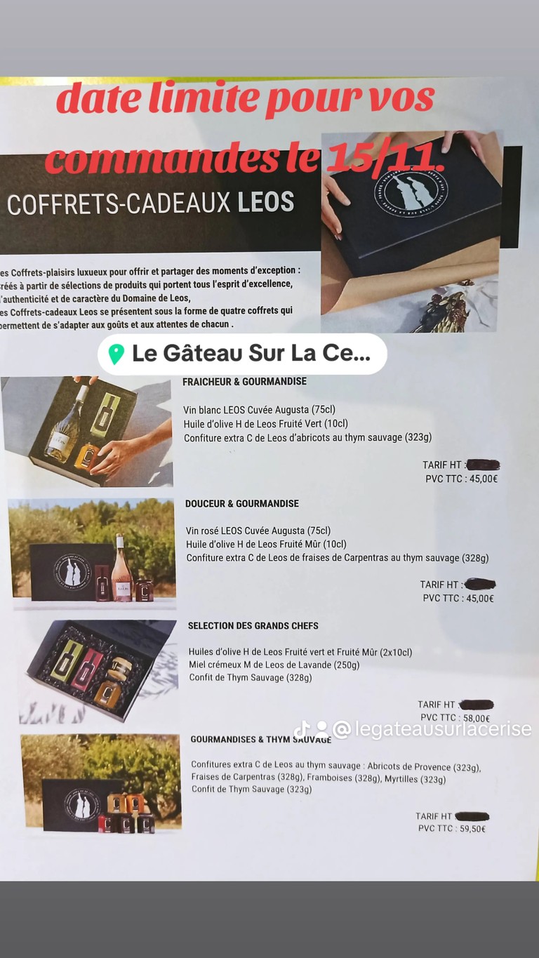Le Gâteau sur la Cerise menu 2