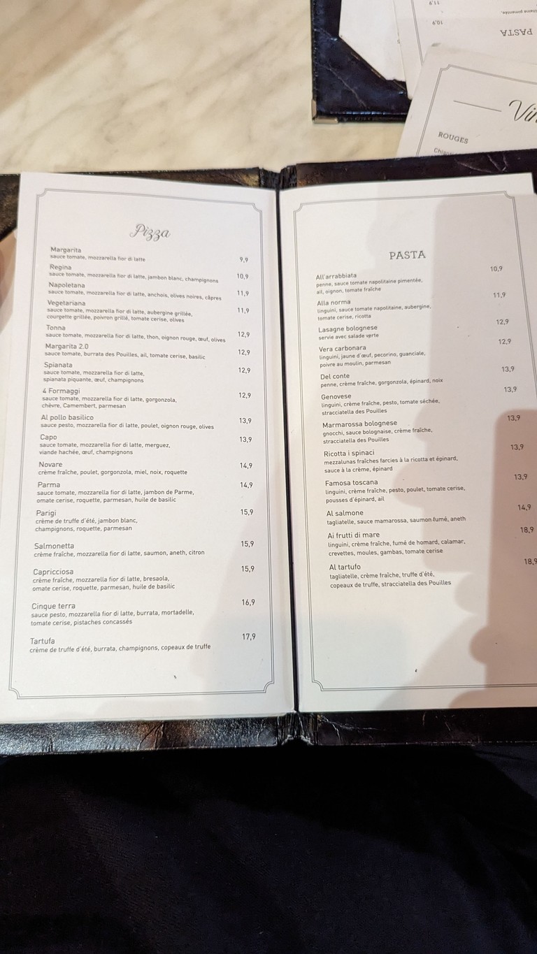 La Toscane menu 4